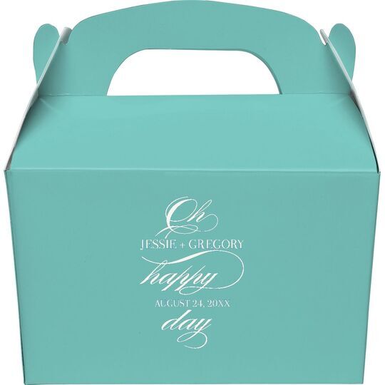 Romantic Oh Happy Day Gable Favor Boxes